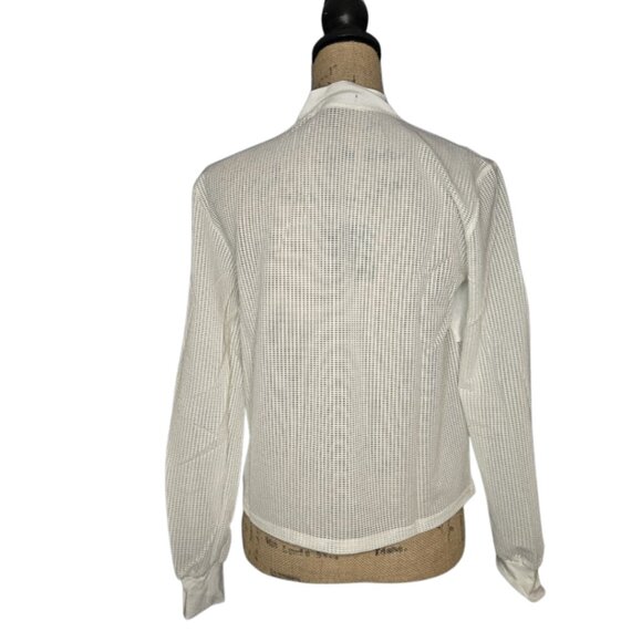 NWT Nordstrom Poof White long-Sleeve Sheer Mesh see through top small - Picture 3 of 8